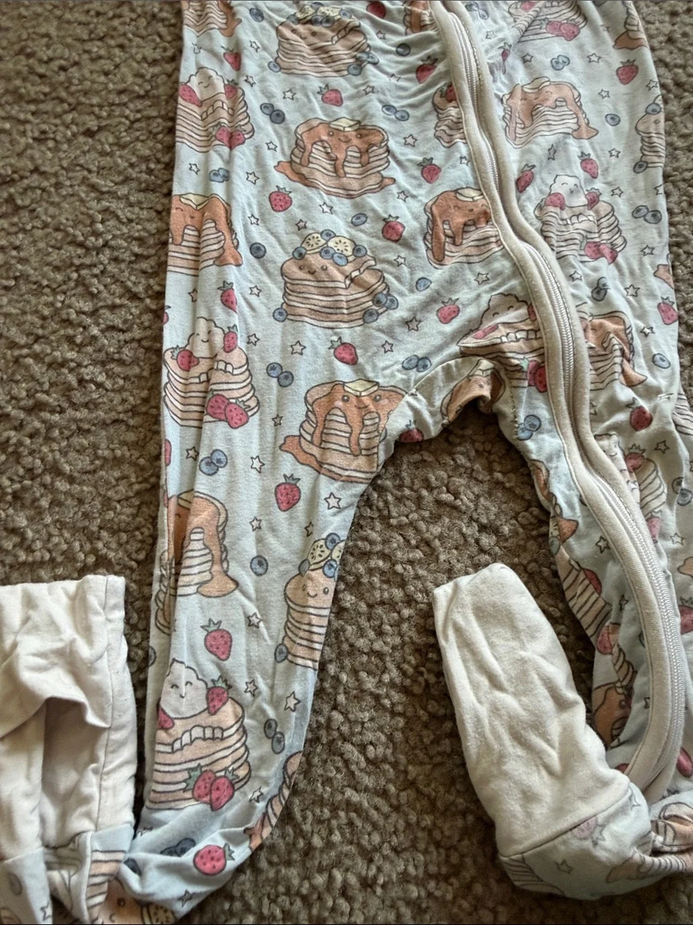 B65 Caden Lane Bamboo Convertible Footie- Pancake Print, 18-24 PLAY